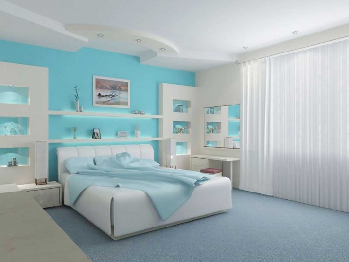 mẫu sơn phòng ngủ màu xanh pastel